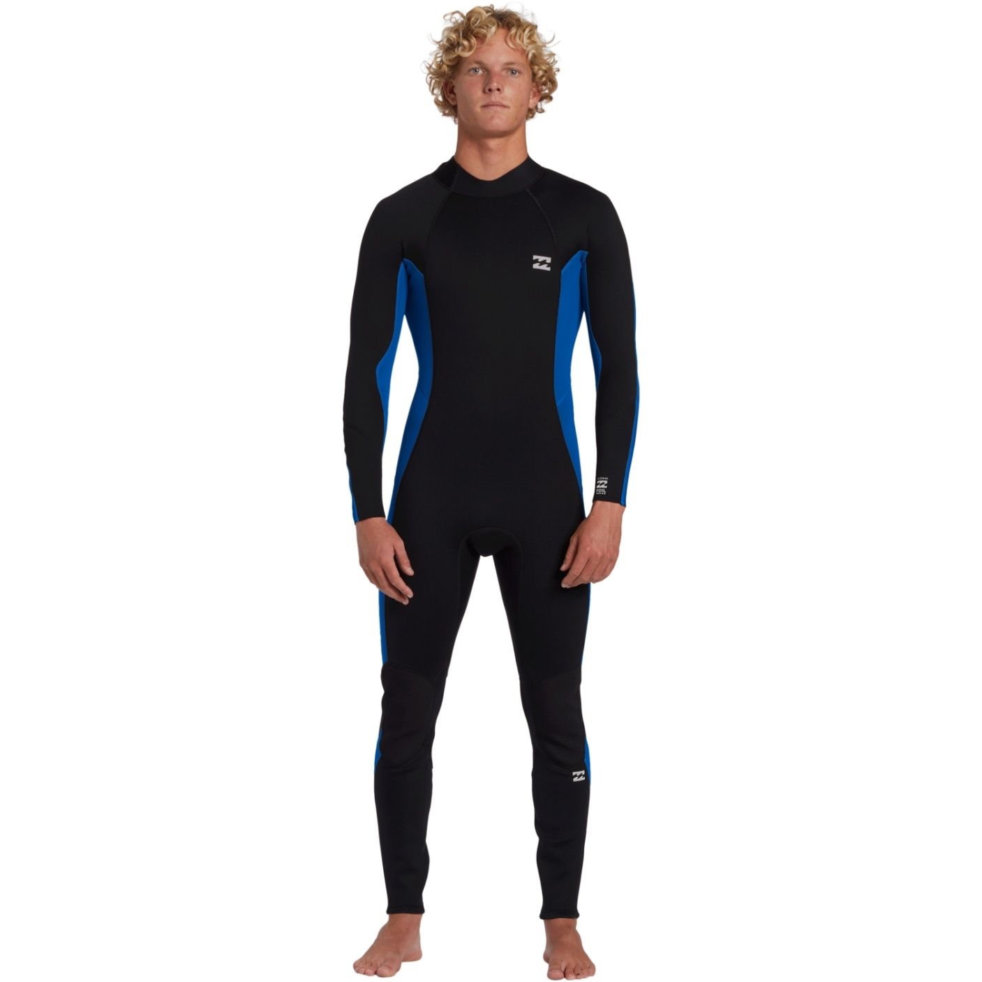 2025 Billabong Mens Foil 4/3mm Back Zip Wetsuit ABYW100235 - Mid blue